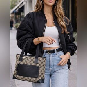 Gucci Navy Tote Bag with COA